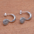 Sterling silver dangle earrings, 'Giving Life' - Half-Hoop-Style Sterling Silver Dangle Earrings from Bali