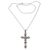 Rainbow moonstone cross necklace, 'Moon Crucifix' - Sterling Silver Rainbow Moonstone Cross Necklace thumbail