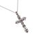 Rainbow moonstone cross necklace, 'Moon Crucifix' - Sterling Silver Rainbow Moonstone Cross Necklace (image 2c) thumbail