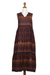 Hand-woven cotton dress, 'Borobudur' - Hand-Woven Cotton Maxi Dress with Ikat Motif thumbail
