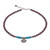Garnet and hematite charm anklet, 'Barefoot Beach Day' - Garnet and Hematite Beaded Charm Anklet
