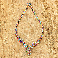 Beaded pendant necklace, 'Fiesta Time' - Multicolored Beaded Necklace