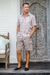 Men's linen-blend cargo shorts, 'Spring Cool in Dove Grey' - Men's Grey Linen-Blend Cargo Shorts