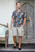 Men's linen-blend cargo shorts, 'Spring Cool in Dove Grey' - Men's Grey Linen-Blend Cargo Shorts