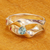Anillo solitario topacio azul - anillo de Plata de Ley 925 y Topacio Azul de México