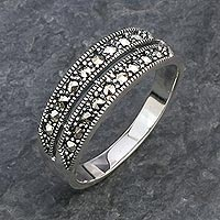Marcasite band ring, 'Shared Journey'