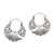 Sterling silver hoop earrings, 'Royal Flower' - Handcrafted Sterling Silver Hoop Earrings