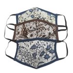 Cotton face masks, 'Batik Protection' (set of 3) - Set of 3 Cotton Face Masks with Elastic Ear Loops