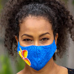 Hand painted rayon face masks, 'Island Plumeria' (set of 4) - 4 Hand Painted Plumeria on Balinese Batik 2-Layer Face Masks