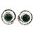 Chrysocolla button earrings, 'Cuzco Aura' - Handmade Sterling Silver Chrysocolla Earrings thumbail