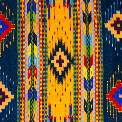 Zapotec wool area rug, 'Fiesta Universe' (5x6.5) - Naturally-dyed 100% Wool Area Rug with Zapotec Designs