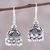 Sterling silver chandelier earrings, 'Dancing Jhumki' - Sterling Silver Dotted Statement Jhumki Chandelier Earrings (image 2) thumbail