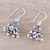 Sterling silver chandelier earrings, 'Dancing Jhumki' - Sterling Silver Dotted Statement Jhumki Chandelier Earrings (image 2b) thumbail