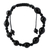 Onyx macrame bracelet, 'Blissful Protection' - Cotton Beaded Onyx Bracelet Protection Jewelry (image 2a) thumbail