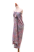 Rayon batik sarong, 'Happy Vine' - Vine Motif Hand-Stamped Batik Rayon Sarong from Bali (image 2c) thumbail