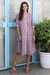 Vestido camisero de algodón - Vestido Recto Con Estampado Floral Serigrafiado