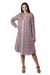 Vestido camisero de algodón - Vestido Recto Con Estampado Floral Serigrafiado
