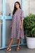 Vestido camisero de algodón - Vestido Recto Con Estampado Floral Serigrafiado