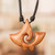 Wood pendant necklace, 'Manta Ray' - Swirl Pattern Jobillo Wood Pendant Necklace from Costa Rica