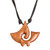 Wood pendant necklace, 'Manta Ray' - Swirl Pattern Jobillo Wood Pendant Necklace from Costa Rica