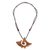 Wood pendant necklace, 'Manta Ray' - Swirl Pattern Jobillo Wood Pendant Necklace from Costa Rica