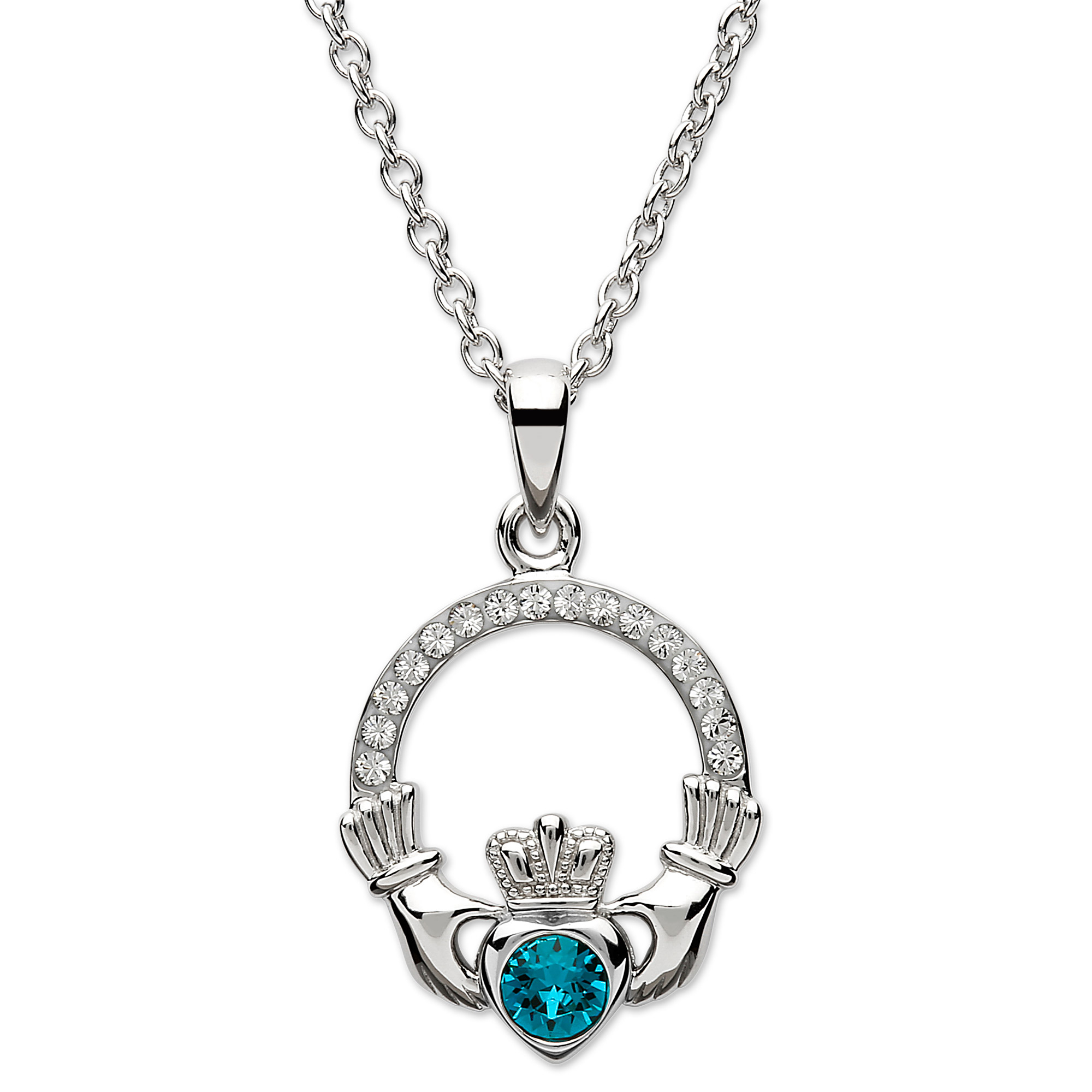 Upside Down Heart Claddagh Pendant