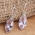 Smoky quartz drop earrings, 'Nepenthes in Lilac' - Checkerboard Faceted Amethyst Drop Earrings