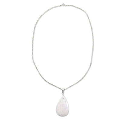 Jade pendant necklace, 'Lilacs in the Night' - Black Jade Pendant Necklace