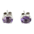 Amethyst stud earrings, 'Scintillate' - 2 Carat Amethyst Stud Earrings from India (image 2a) thumbail