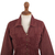 Cotton blouse, 'Lily of the Incas in Burgundy' - Embellished All-Cotton Blouse from Peru (image 2e) thumbail