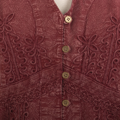 Blusa de algodón - Blusa de algodón adornada de Perú