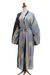 Hand-stamped batik rayon robe, 'Chakra Burst' - Belted Batik Rayon Robe from Bali (image 2d) thumbail