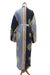 Hand-stamped batik rayon robe, 'Chakra Burst' - Belted Batik Rayon Robe from Bali (image 2e) thumbail