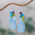 Quartz dangle earrings, 'Light Blue Princess' - Blue Quartz Multi-Gemstone Dangle Earrings from Thailand thumbail
