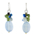 Quartz dangle earrings, 'Light Blue Princess' - Blue Quartz Multi-Gemstone Dangle Earrings from Thailand (image 2a) thumbail