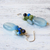 Quartz dangle earrings, 'Light Blue Princess' - Blue Quartz Multi-Gemstone Dangle Earrings from Thailand (image 2b) thumbail
