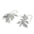 Sterling silver cluster earrings, 'Silver Leaves' - Hand Crafted Sterling Silver Dangle Earrings