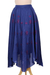 Falda pañuelo de algodón bordada - Falda azul medianoche bajo pañuelo bordado