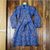 Cotton shirtdress, 'Virtuous Vine' - Vine Motif Cotton Shirtdress in Azure from Ghana
