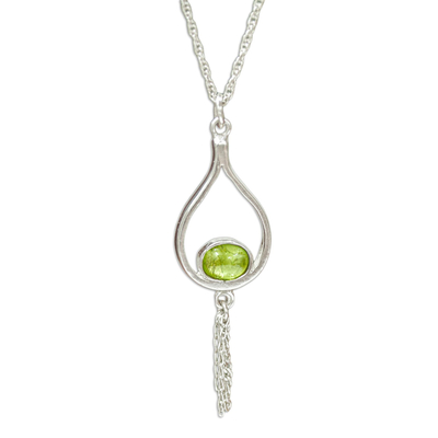 Peridot pendant necklace, 'Swing Time' - Pendant Necklace with Peridot