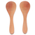 Wood spoons, 'Calm Grain' (pair) - Hand Carved Sawo Wood Spoons from Indonesia (Pair)