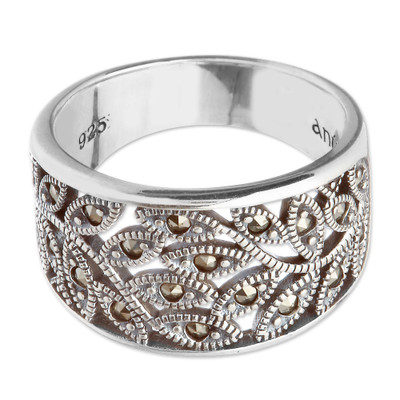 Marcasite band ring, 'Irish Tree of Life' - Tree of Life Marcasite Ring