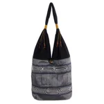 Cotton shoulder bag, 'Music' - Hand Crafted Cotton Shoulder Bag 
