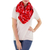 Infinity-Schal aus Baumwolle, „Ruby Maya“ – rot-weiß gemusterter Infinity-Schal aus handgewebter Baumwolle