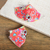 Cotton and polyester face masks, 'Pink Floral Skeletons' (pair) - 2 Face Masks 2-Layer Polyester Day of the Dead 'Pink Floral (image 2b) thumbail