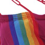 Cotton hammock swing, 'Jungle Rainbow' (single) - Single Multicolored Striped Cotton Hammock Swing from Brazil