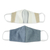 Cotton face masks, 'Maya Hope' (pair) - 2 Handwoven 3-Layer Masks in Beige Stripe & Blue Cotton