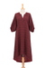 Cotton dress, 'Chiang Mai Wine' - Burgundy Tunic-Style Dress from Thailand