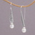 Cultured pearl dangle earrings, 'Rising Swirls' - Cultured Pearl Spiral Motif Dangle Earrings from Bali (image 2b) thumbail
