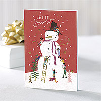 UNICEF holiday cards, 'As High As the Sky' (set of 12) - Snowman-Themed UNICEF Holiday Cards (Set of 12)